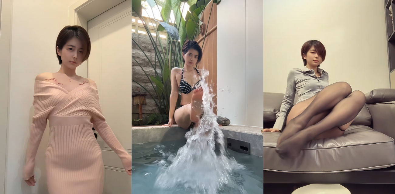 高冷短发御姐 林静雯 拍私房照淫水泛滥 放下相机先打一炮！