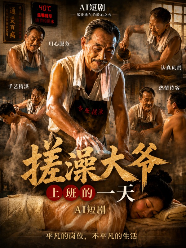 搓澡大爷上班的一天