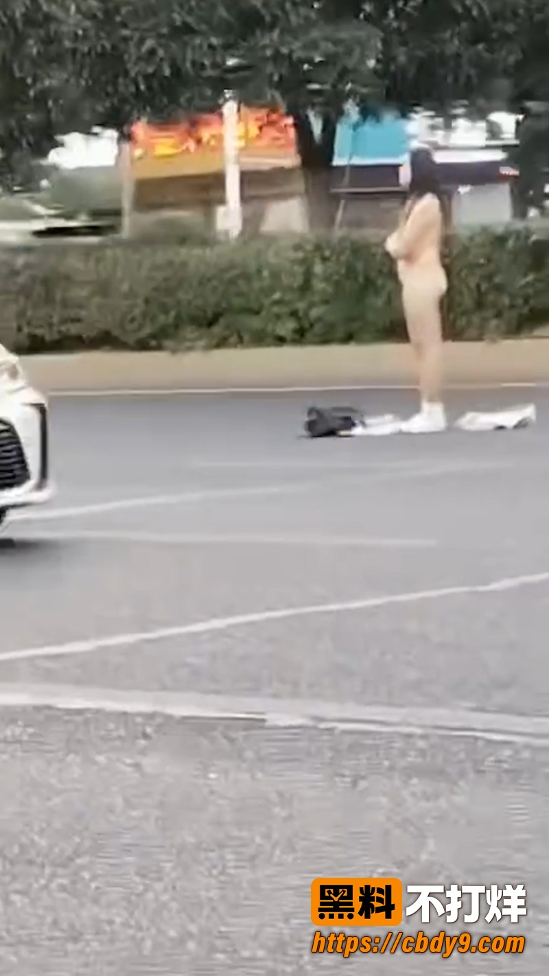 邵阳高铁站女子全裸站马路中央 3