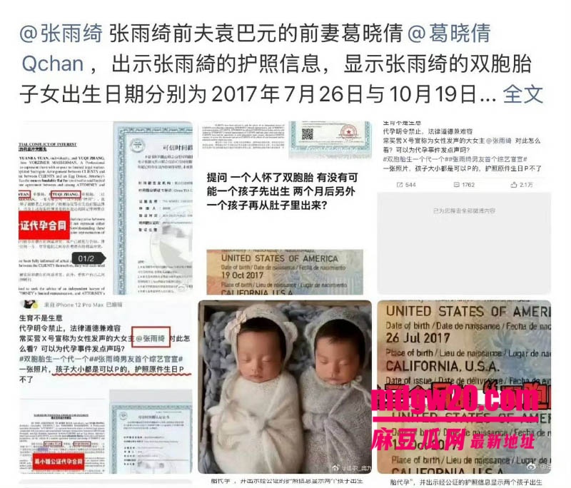 内地女明星张雨绮再被点名 被葛晓倩再次公开发文直指张雨绮代孕 因深陷争议彻底和影视圈无缘