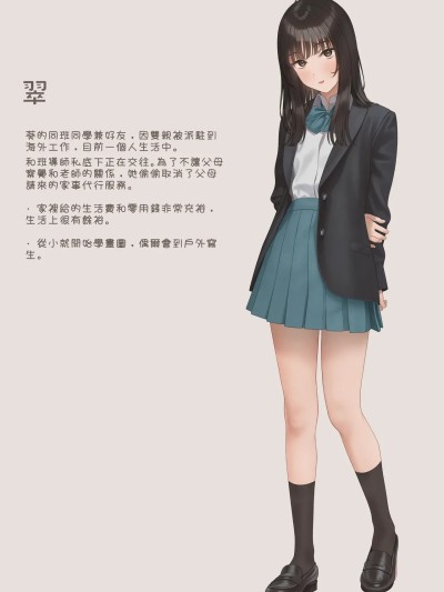 Плакат для 在家试穿泳衣的绿及绿的角色介绍 差分