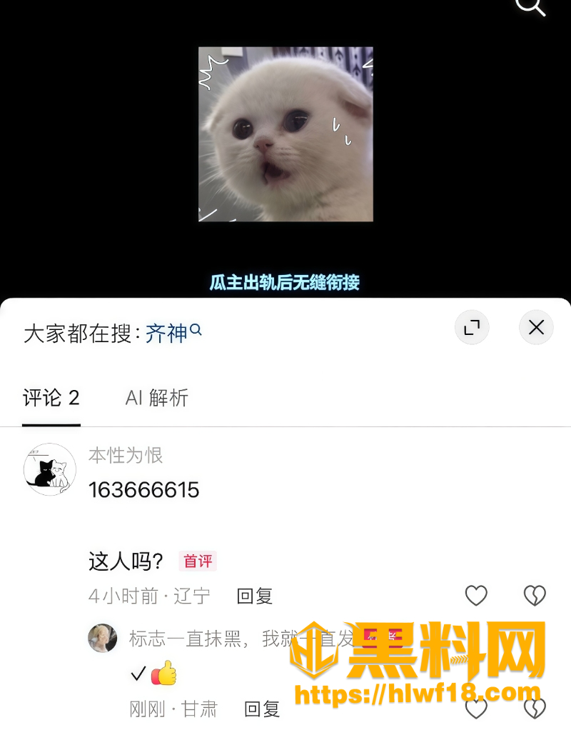 抖音Cos博主齐神翻车内幕1