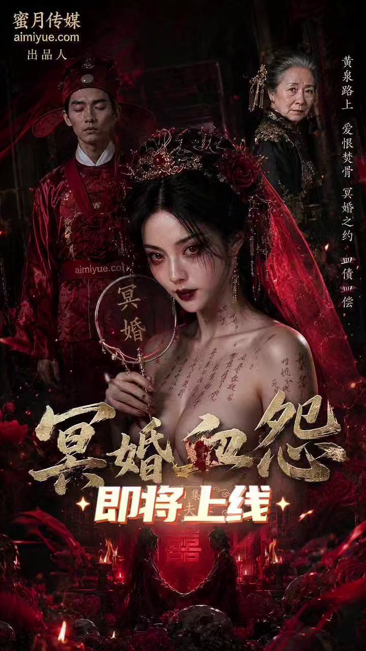 AI成人短剧 冥婚厉鬼 第1集 冤魂红衣跨坐青楼男子索命复仇