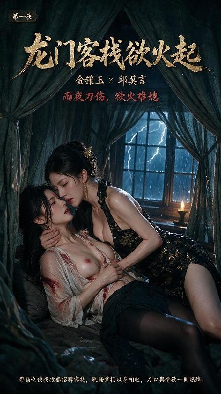 AI成人短剧 龙门客栈欲火起 4-8 负伤女侠与女掌柜在房内缠绵交合